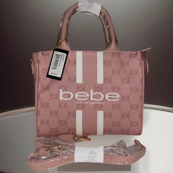 bebe Handbags - Bebe BNWT PU Mini Blush Pink Satchel with Crossbody Strap In Plastic